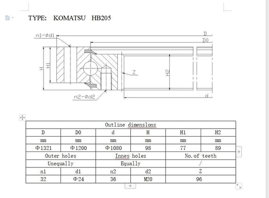 Excavator PC200-8 Swing Circle Assy Bearing 206-25-00200