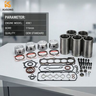 4HK1 Engine Overhaul Rebuild Kit with Piston Liner Gasket Set for Hitachi ZX200-3 ZX240-3 Excavator Spare Parts