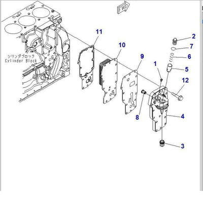 SAA4D107E-1 SA6D107 Engine Parts Oil Cooler 6754-61-2110 Cooling System For PC220-8