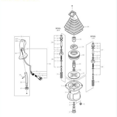 DH155-V Excavator Joystick Remote Control Valve 420-00344A 420-00344B