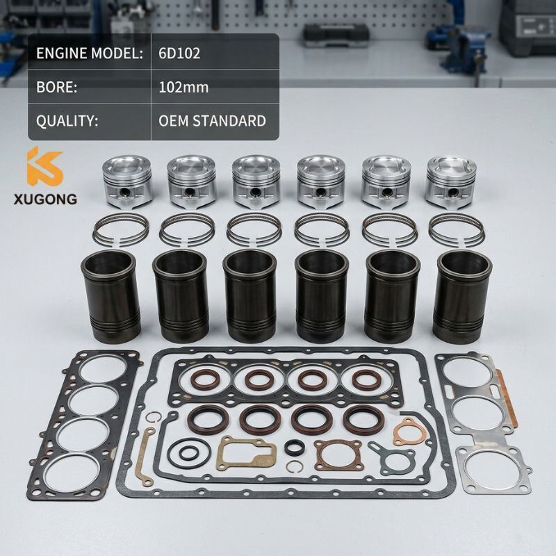 6D102 Engine Rebuild Overhaul Kit STD Piston Ring Liner Set for Komatsu PC200-7 Excavator Diesel Engine Parts